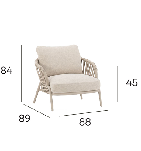 NOON 1-Seater Outdoor Sofa - Mocha dimensions