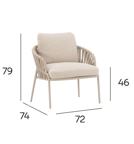 NOON Outdoor Lounge Chair - Mocha dimensions