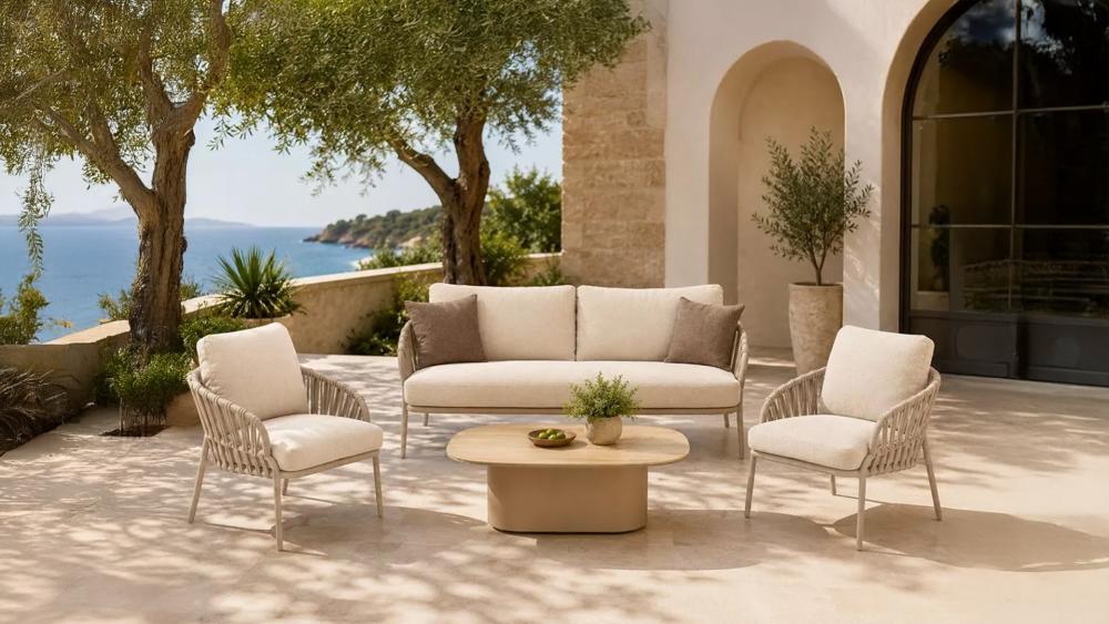NOON by Bloo rope-woven outdoor lounge setting exclusive to Outdoor Furniture Ideas