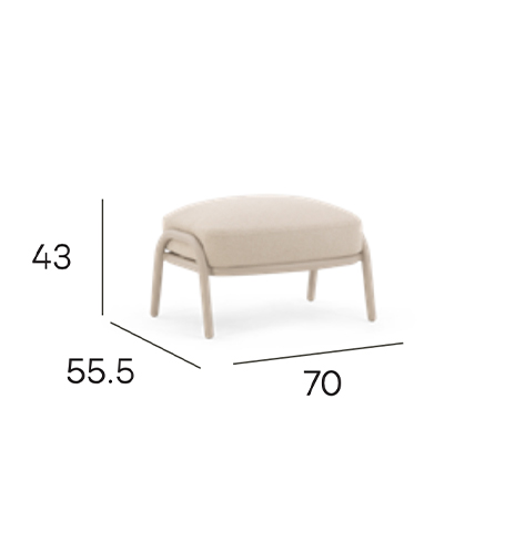 NOON Outdoor Footrest - Mocha dimensions