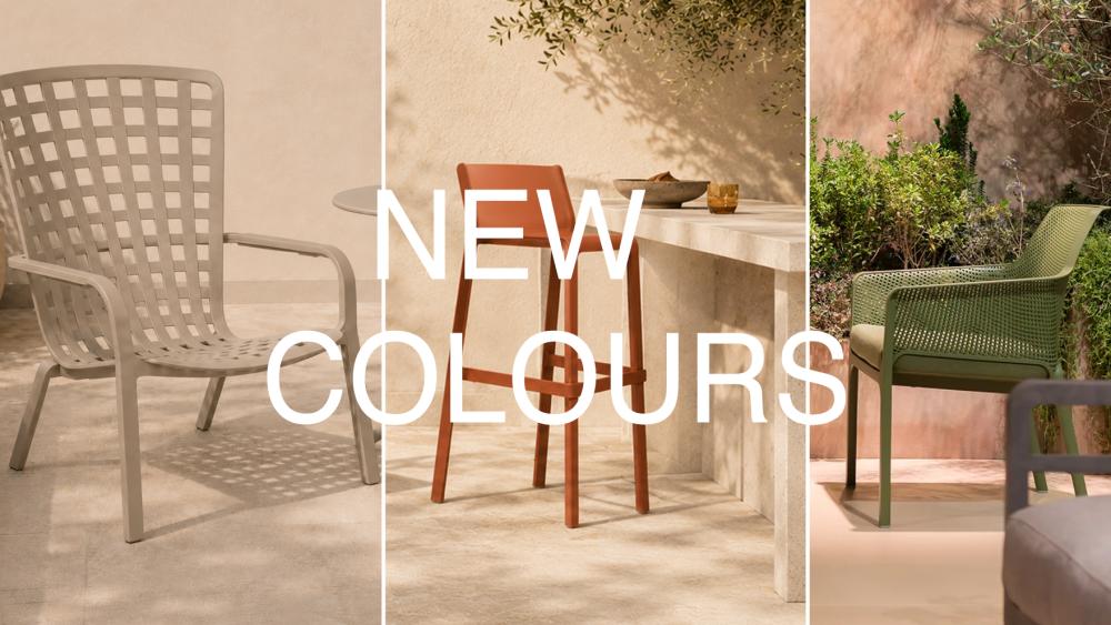 Nardi outdoor furniture in new Agave Green, Mattone and Corda colours