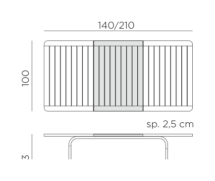 Nardi Alloro 140 Extendable Dining Table dimensions