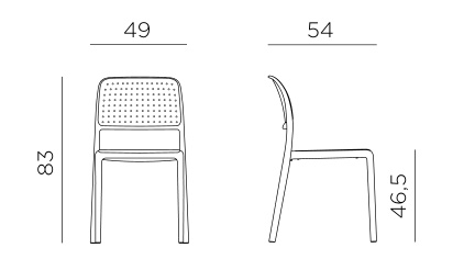 Nardi Bora Bistrot Chair dimensions