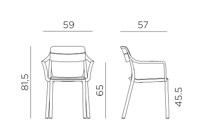 Nardi Cassia Armchair dimensions