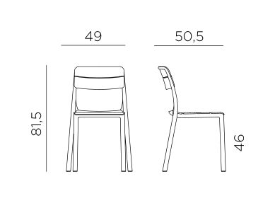 Nardi Cassia Side Chair dimensions