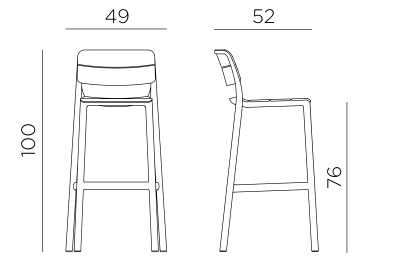 Nardi Cassia Barstool dimensions