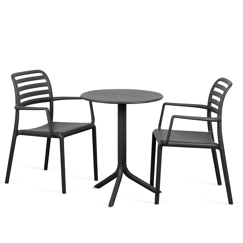 Nardi Step Table with Costa Armchair Piece Outdoor Dining
