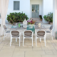 Nardi Alloro 140 Table with Palma Chair - 9 Piece Outdoor Dining Setting