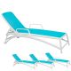 Nardi Atlantico Outdoor Resin Sun Loungers with Arm Rests (set of 4)