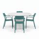 Bahza Ceramic 120cm Round Table with Nardi Cassia Chairs - 5 Piece Outdoor Dining Set