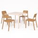 Nardi Piave Table with Cassia Bistrot Chair - 5 Piece Outdoor Dining Setting