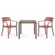 Nardi Cube 70 Table with Cassia Armchair - 3 Piece Outdoor Dining Set