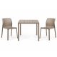 Nardi Cube 70 Table with Bit Chair - 3 Piece Outdoor Dining Set