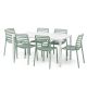 Nardi Cube Rectangular Table with Doga Bistrot Chairs - 7 Piece Outdoor Dining Set