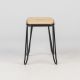 Hairpin Ashwood Timber Outdoor Ottoman