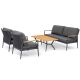 Halston 4 Piece Rope Teak Outdoor Lounge Setting