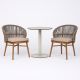 Nordic Oak HPL Compact Laminate Table With Raya Rope Chair - 3 Piece Outdoor Dining Setting