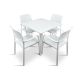 Nardi Clip Table with Bora Armchair - 5 Piece Outdoor Dining Setting