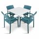 Nardi ClipX Table with Trill Armchairs - 5 Piece Outdoor Dining Set 