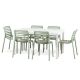 Nardi Doga Bistrot Chair 7 Piece Outdoor Dining Setting with Rio 140cm Extendable Dining Table