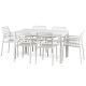 Nardi Doga Arm 7 Piece Outdoor Dining Setting with Rio 140cm Extendable Dining Table