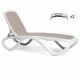 Nardi Omega Outdoor Resin Sun Loungers White Frame (set of 2)