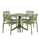 Nardi Clip Table with Doga Armchair - 5 Piece Outdoor Dining Setting