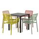 Nardi Cube Table with Doga Arm Chair - 5 Piece Outdoor Dining Setting