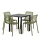 Nardi Cube Table with Doga Bistrot Chairs - 5 Piece Outdoor Dining Set