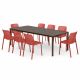 Nardi Tevere 147 Extendable Table with Bit Bistrot Chair - 9 Piece Resin Outdoor Dining Setting
