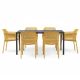 Nardi Cube Rectangular Table with Net Armchairs - 7 Piece Outdoor Dining Set