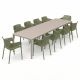 Nardi Tevere 210 Extendable Table with Net Chair - 11 Piece Resin Outdoor Dining Setting