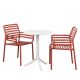 Nardi Step Table with Doga Armchair - 3 Piece Outdoor Dining Set