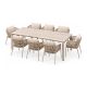NOON 9-Piece Outdoor Dining Setting with Tolo 240cm Table, Mocha table and Mocha armchairs