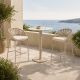 NOON 3-Piece High Outdoor Bar Table and Stool Set - Mocha