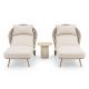 NOON 3-Piece Outdoor Sunlounger Set with Wave Table - Mocha