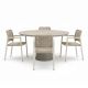 Bahza Ceramic 120cm Round Table with Pebl Tolo Rope Chairs - 5 Piece Outdoor Dining Set