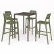 Nardi Piave 70 Bar Table with Cassia Bar Stool - 5 Piece Outdoor Dining Setting