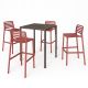 Nardi Piave 70 Bar Table with Doga Bar Stool - 5 Piece Outdoor Dining Setting