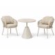 Bahza Ceramic Round Table with Roma Rope Chairs - 3 Piece Outdoor Dining Set