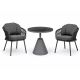 Bahza Ceramic Round Table with Roma Rope Chairs - 3 Piece Outdoor Dining Set