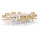 Nardi Tevere 210-275cm Table with Aero Rope Armchairs - 9 Piece Outdoor Dining Setting