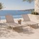 Pebl Tolo 3-Piece Sunlounger Set with Wave Table - Mocha