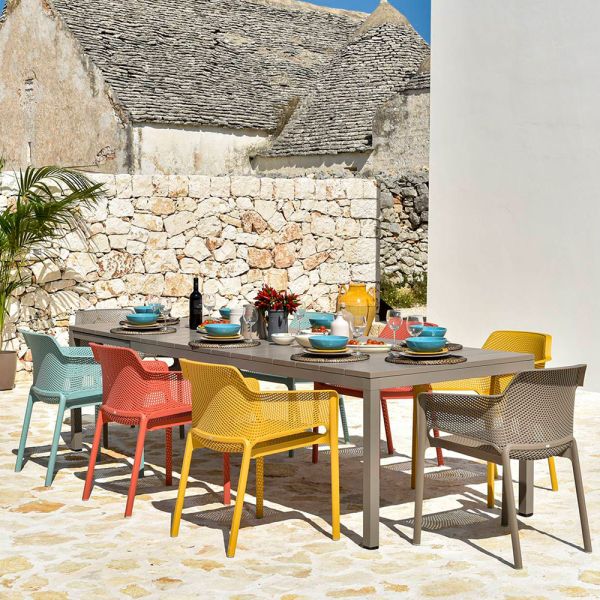Nardi Net 9 Piece Dining Setting with Rio Extendible Table