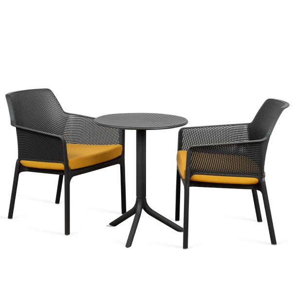 Nardi Net Relax 3 Piece Set with Step Table Outdoor Chairs