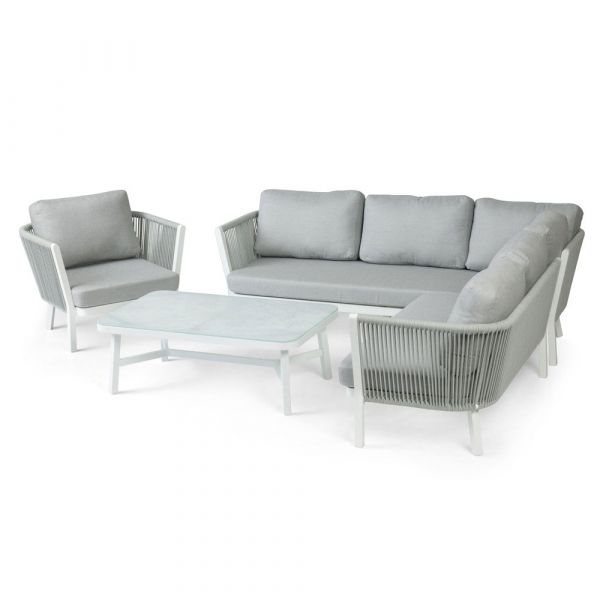 Grey rope outlet corner sofa set