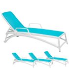 Nardi Atlantico Outdoor Resin Sun Loungers with Arm Rests (set of 4)