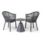 Bahza Round Table with Sofia Rope Dining Chair - 3 Piece Set