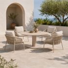BLOO Tube Low and NOON 5-Piece Outdoor Dining Set - Mocha