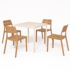 Nardi Piave Table with Cassia Bistrot Chair - 5 Piece Outdoor Dining Setting